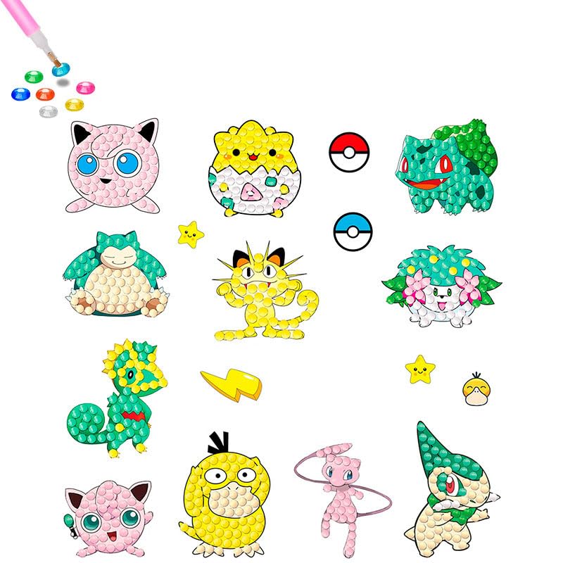 PATPAT® 12pcs Cartoon Diamond Art Painting Sticker Kits for Kids PATPAT® 12pcs Cartoon Diamond Art Painting Sticker Kits for Kids